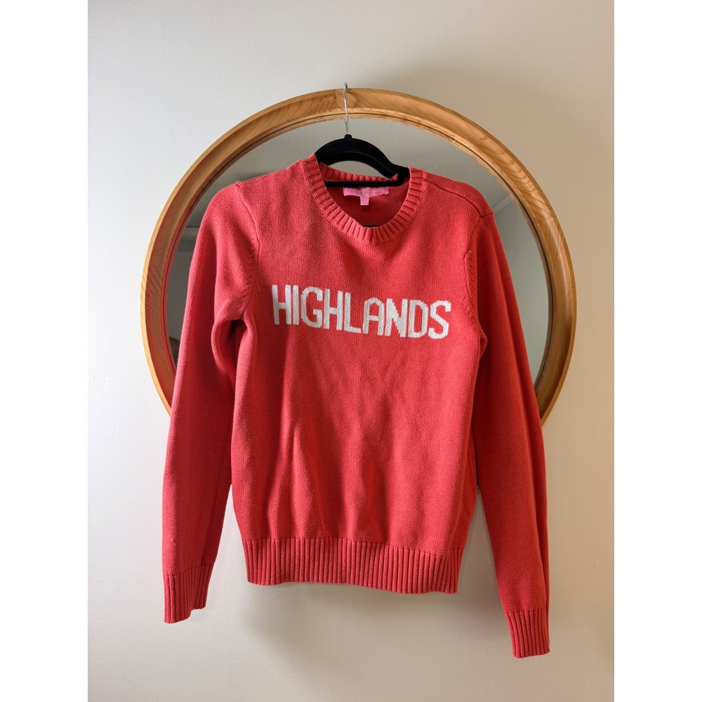 Preppy‎ Girl Palm Beach Sweater Womens Small Coral Highlands Excellent Knit Top